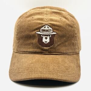 Smokey The Bear Corduroy Strapback Hat Brown Cap by Mad Engine Official Product